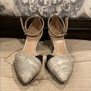 Tory Burch Leather Slingback Point Toe Low Heel